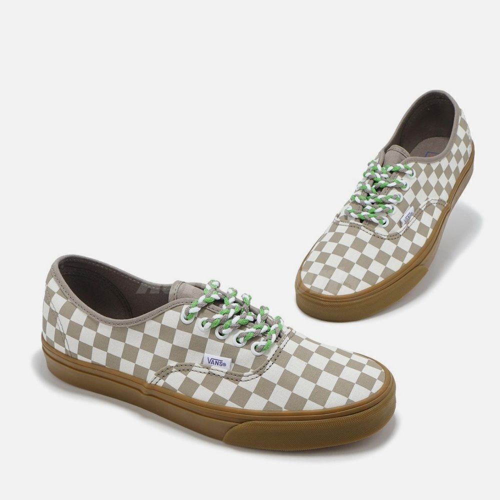 Vans Checkered Shoes with Green Accents #20